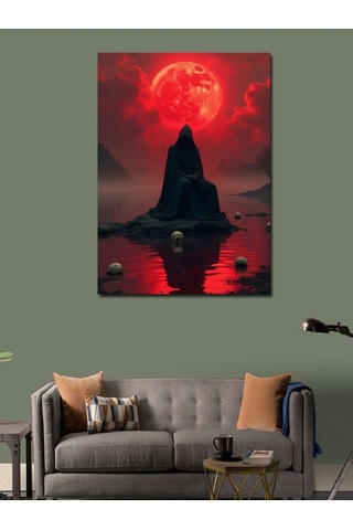 Kanvas Tablo Kızıl Ay Ve Karanlık 50cmx70cm