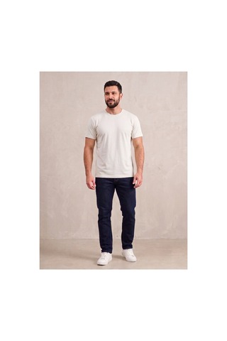 Bigmost Erkek Modal Oysho Kumaş Oversize Tişört Ekru