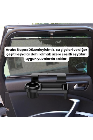 Coofbe Araç İçi Organizer Araç Bardaklık Tutucu Araç Eşya Saklama Kutusu Oto Bardaklık Tutucu Siyah