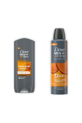 Dove Men +care Advanced Erkek Deodorant Sandalwood Vanilla 150 Ml + Sandalwood + Vanilla Duş Jeli 400 Ml