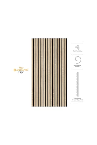 Akupanel 60x120 Cm Flex Meşe Dekoratif Akustik Ahşap Duvar Paneli Meşe