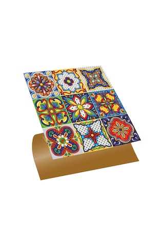 Kendinden Yapışkanlı Fayans Karnaval Karo Desenli Pvc Karo 30x30 Cm 4 Adet 0,36m2