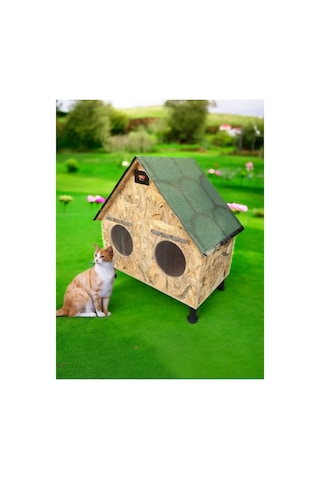 Kedi Evi Kedi Yuvası Su Ve Isı Yalıtımlı 2 Bölmeli 2 Kedilik İç Ve Dış Mekan