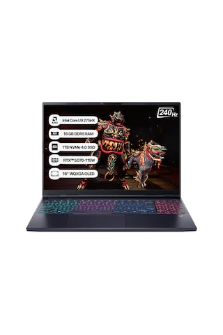 Acer Predator Helios Neo 16S NH.QZFEY.002 Ultra 9 275HX 16 GB 1 TB SSD RTX5070 16" WQXGA OLED Free Dos Dizüstü Bilgisayar