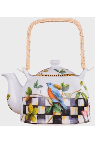 Prddml-9381-11 Miss Betty 0.9 Litre Porselen Hasır Saplı Damalı 001