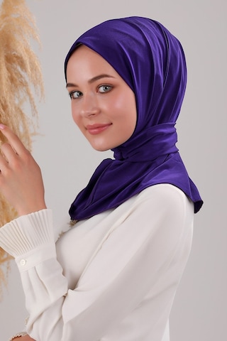 Melodi Scarf Kadın Tesettür Pratik Çıtçıtlı Sandy Fular Hazır Şal Mavi Mavi
