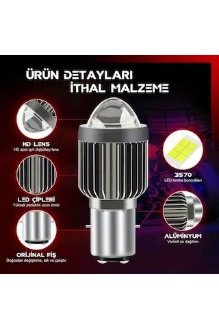 S2 Uyumlu Led Ampul Şimşek Etkili Sarı-beyaz Csp Led S2 Uzun Kısa Otomobil Araç Motosiklet Mercekli Far