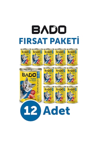 Bado Yetişkin Yaş Kedi Maması Ton Balıklı 400gr 12'li