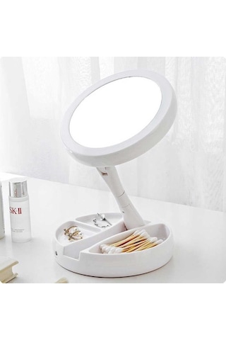 Cbtx Katlanabilir 10x Büyüteçli Led Işıklı Makyaj Aynası