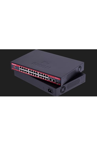 Ricon RSB2423FEP-U 24 Port Ethernet Power Over Ethernet Yönetilmeyen Switch