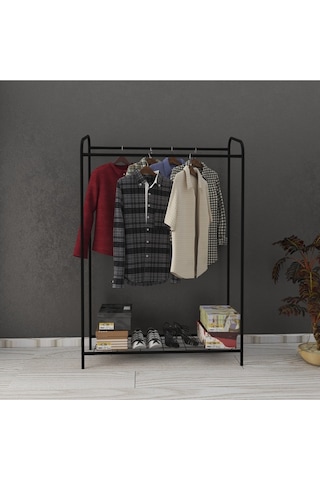 Armin Çiftli Siyah New Konfeksiyon Askısı Büyük Boy Butik Elbise Askısı Siyah