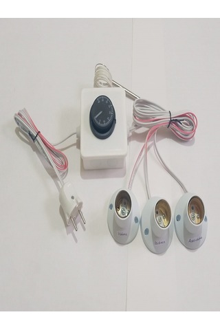 Karahisar Kuluçka Termostat Kontrollü 2 Isıtma 1 Aydınlatma Seti Hayvan Kulübe Isıt