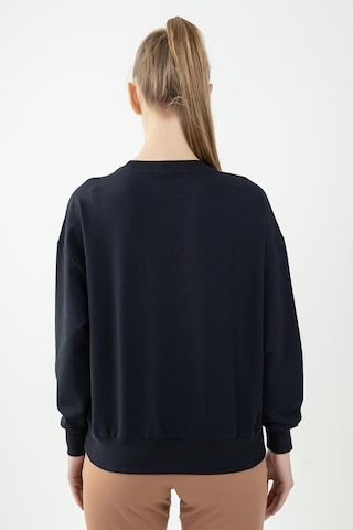 Maraton Sportswear Oversize Kadın Bisiklet Yaka Uzun Kol Basic Lacivert Sweatshirt 22169-lacivert