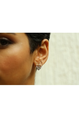 Reis Kuyumculuk T10031 Horn Earring Pembe Altın Küpe