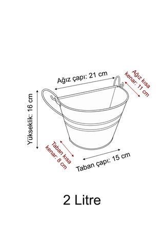 Metal Askılı Balkon Saksısı Mint Yeşili - Dekoratif Çiçeklik
