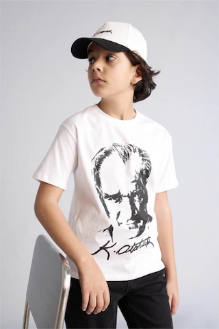 Defacto Atatürk Baskılı Beyaz Erkek Çocuk T-shirt B6938a8/wt34