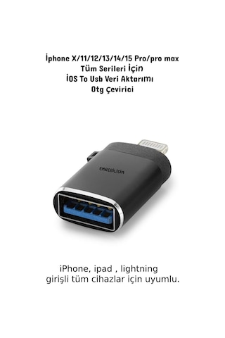 Apple Uyumlu iPhone X/11/12/13/14/pro/pro Max Tüm Serileri Için Ios To Usb Veri Aktarımı Otg Çevirici
