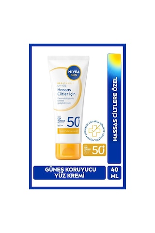 Sun Spf50+yüz Güneş Kremi 40ml, Hassas Ciltlere Özel,nemlendirici,yatıştırıcı
