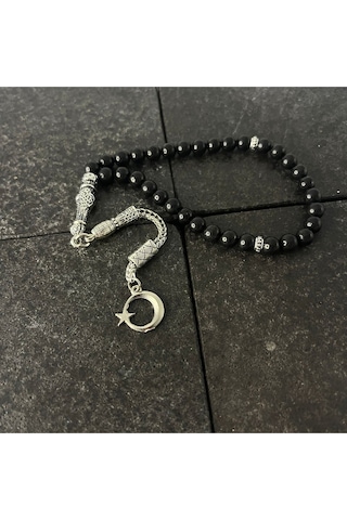 Sertifikalı Oniks 6mm 33lük Doğal Taş Tesbih