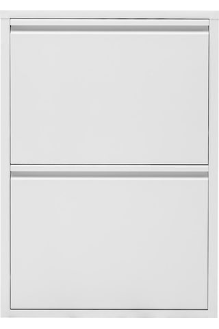 2 Raflı Metal Ayakkabılık Beyaz Ayakkabı Rafı Rehome