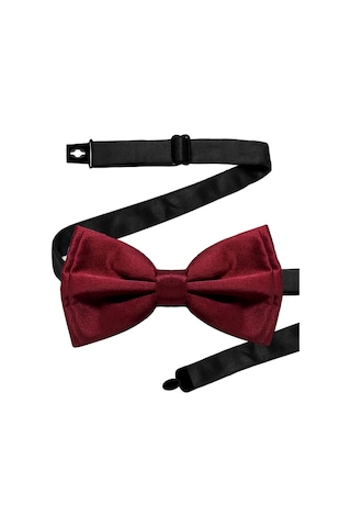 Bordo Ayarlanabilir Saten Çocuk Ve Bebek Papyonu Bordo