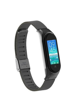 Xiaomi Mi Band 5 Uyumlu Krd-06 Metal Mkst Kordon-siyah