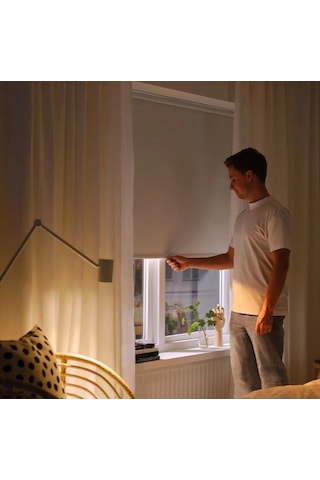 Ikea Fönsterblad Stor Perde 140 X 155 Cm Beyaz / Açık Lacivert