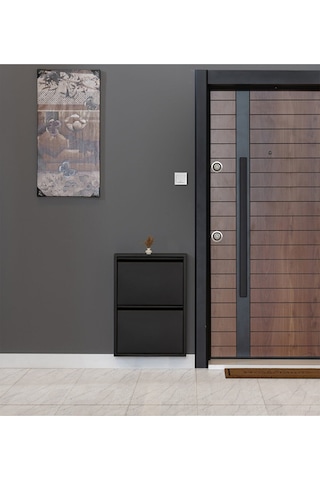 Kaser Metal 2'Li Metal Ayakkabılık Siyah