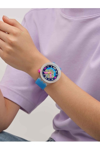 Swatch Sb01k400 Neon Erkek Kol Saati Lacivert