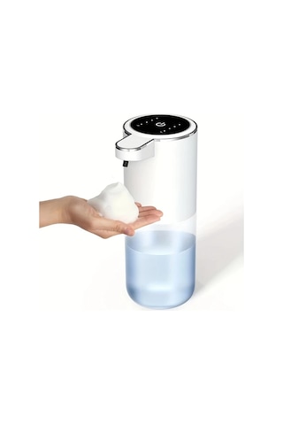 Techbloom 12.85oz Otomatik Sensörlü Siyah Ekran Şeffaf Şişe Köpük Tip El Sabun Dispanseri Duvara Monte Şarj Edilebilir Modern Siyah Tasarım Banyo Mutfak 11.8x5cm Çift Kişilik