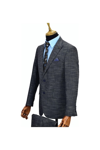 Erkek Kumaş Takım Elbise Yelekli Çift Yırtmaçlı 777-200 Bgl-St02023 001