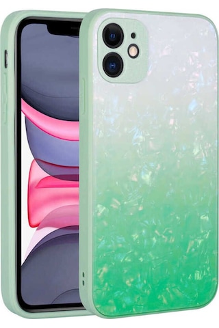 Apple Uyumlu iPhone 11 Kılıf Renk Geçişli Mermer Desenli Sert Silikon Zore Granit Kapak NO5