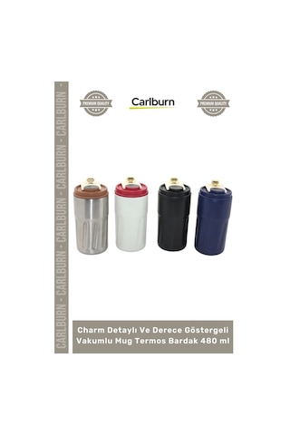 Termos Dijital Isı Yalıtımlı Çift Katmanlı Charm Detaylı Derece Göstergeli Vakumlu Mug Termos Barda