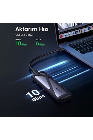 Ugreen M.2 NVME NGFF USB-C 3.2 Gen2 10Gbps Disk Kutusu