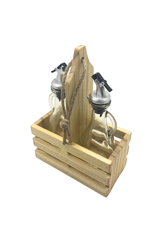 Ahşap Doğal 2li Tombul Set Yağdanlık Ve Sosluk Takımı Set Ihlamur - Kavak 1 Set Ahşap