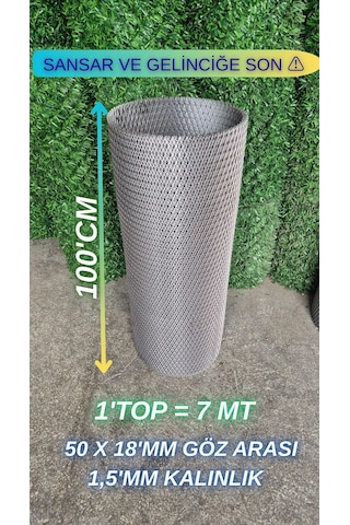Genişletilmiş Saç Sık Göz Aralıklı Kümes Teli - 100 Cm Yükseklik 7 Mt Uzunluk -