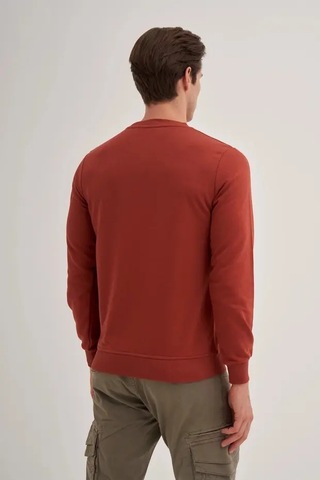Cazador Slim Fit Mevsimlik 3 İplik Pamuk Karışımlı Sweatshirt-56100 Kiremit