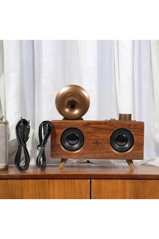 Bluetooth Hoparlör Ahşap Klasik Retro Gramofon Bluetooth Müzik Kutusu 84757541