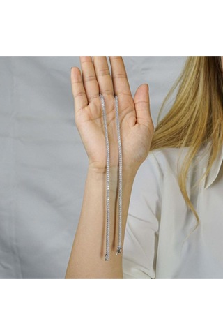 Modagümüşevi Kare Model 925 Ayar Gümüş Su Yolu Kolye