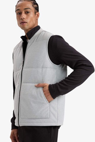 Defacto Regular Fit Dik Yaka Fermuarlı Cepli Yelek E8777ax25augr360 Gri