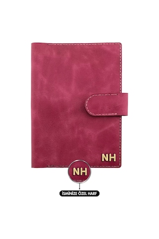 A5 Defter Ve Ajanda Kılıfı - %100 Rainbow Deri - Ko10001 - Fuşya Fuşya