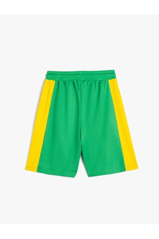 Koton Oversize Spor Şort Beli Bağlamalı Renk Bloklu Yeşil 4skb40255tk Yeşil