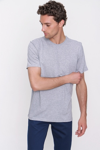 Morven Erkek Gri Basic Düz %100 Pamuk Bisiklet Yaka Dynamic Fit - 541060839 Gri
