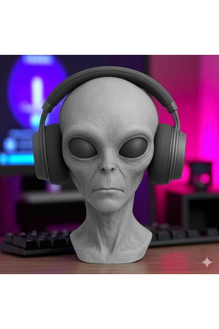 Alien Kulaklık Standı 3d Baskı Oyuncu Aksesuarı Masaüstü Dekor
