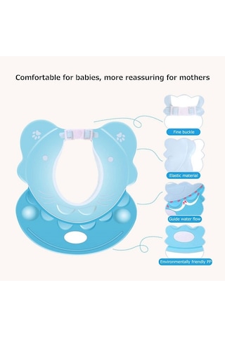 Sones Bebek Şampuanı Su Geçirmez Kulak Koruması Ayarlanabilir Duş Bonesi Pembe