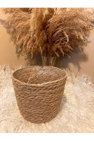 V Şeklinde Hasır Kalın Örgü İçi Poşetli Saksılık En Büyük Boy