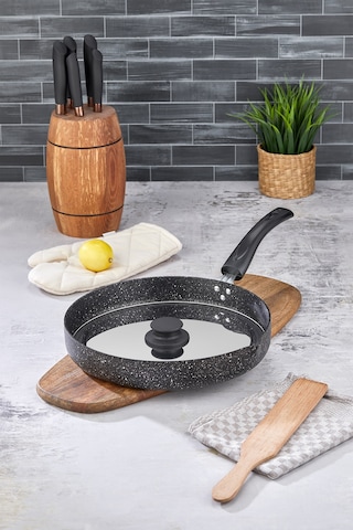 Polochef Çupra Granit Balık Ve Börek Tavası Siyah 28 Cm Siyah