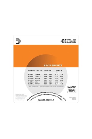 D'addario Ez900 85/15 Bronze Akustik Gitar Tel Seti - 10-50 Extra Light Profesyonel Parlak Ve Sıcak Ton Dengesi, Yumuşak Çalım Hissiyatı Ve Dayanıklı Amerikan Çelik Çekirdek
