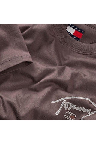 Tommy Hilfiger Th Regular İmzalı Arka Logolu Bisiklet Yaka Pamuklu Kahverengi T-shirt-12222 Kahverengi