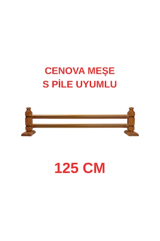 Cenova S Pile Ve Perde Düğmesi Uyumlu Çetray Çift Raylı Modern Ahşap Rustik Meşe 125 Cm Meşe